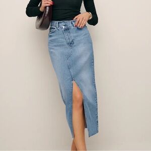 Reformation Nila denim skirt 26